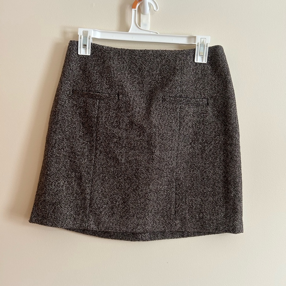 a.n.a Black and Brown Herringbone Mini Skirt